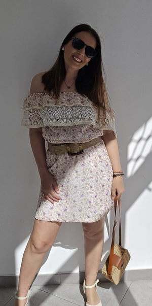 Vestido croche flores