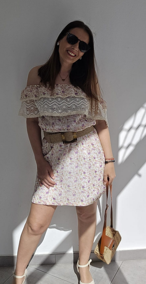 Vestido croche flores