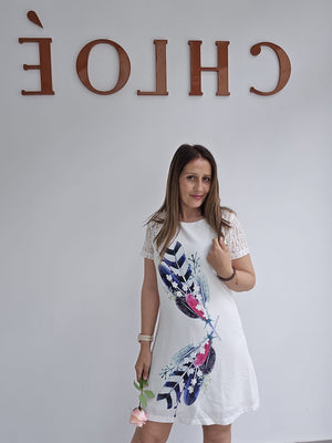 Vestido Plumas Akinolaude