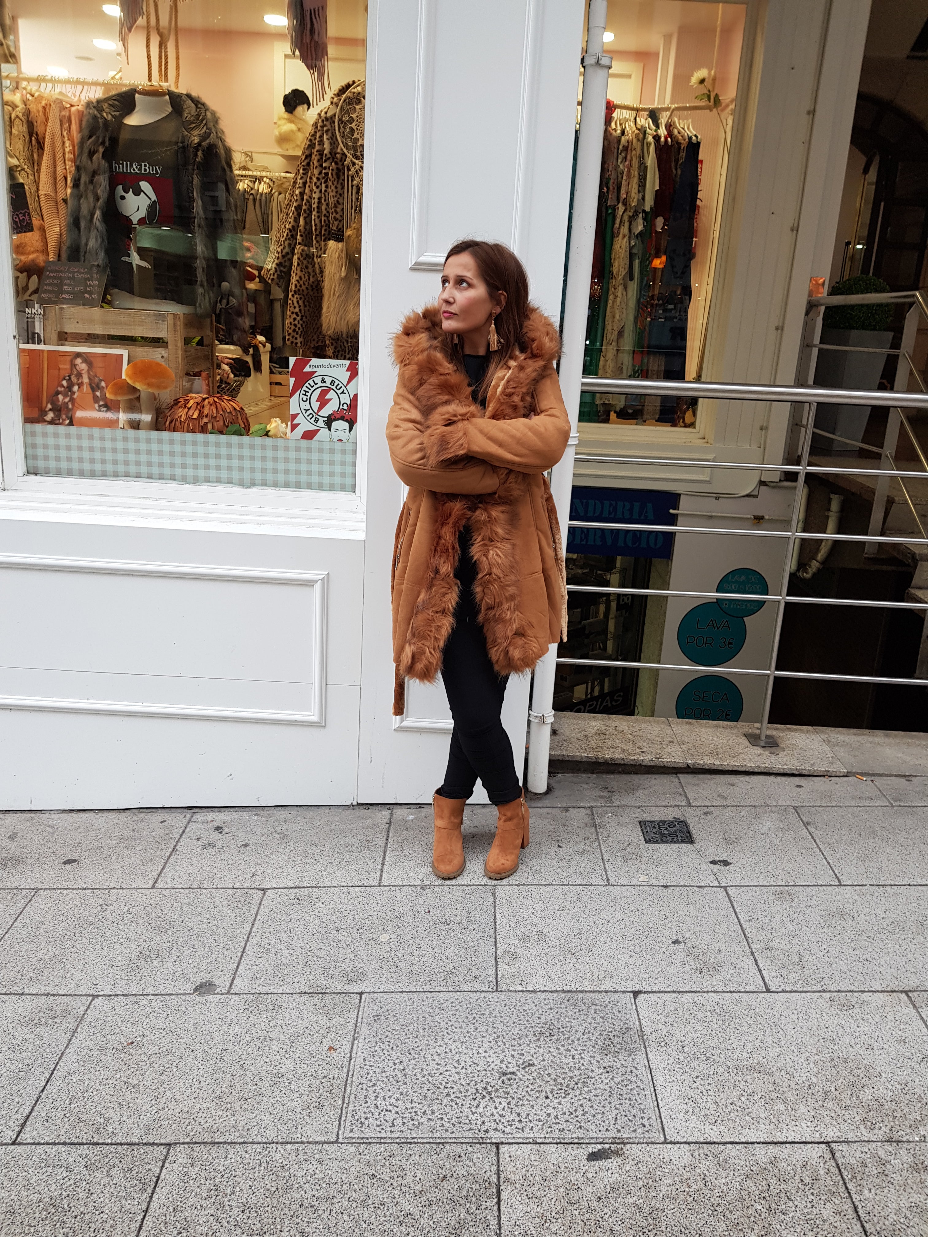 Abrigo largo de peluche - Cloe Boutique