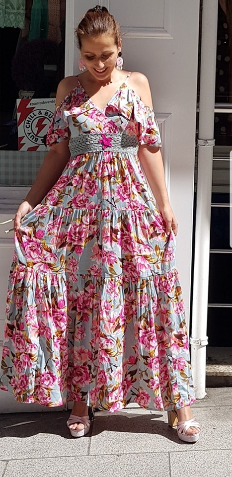 Vestido flora Flamenco Rosa - Cloe Boutique