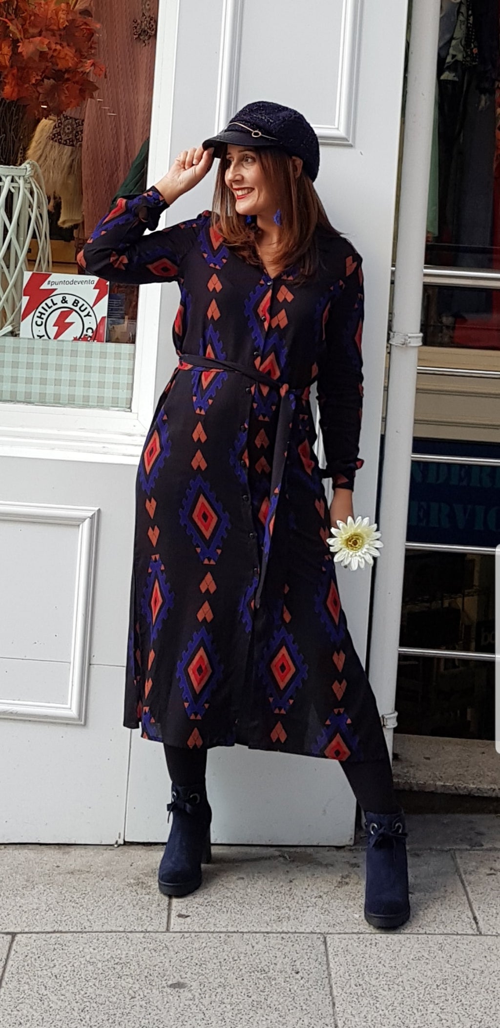 Vestido étnico camisero - Cloe Boutique