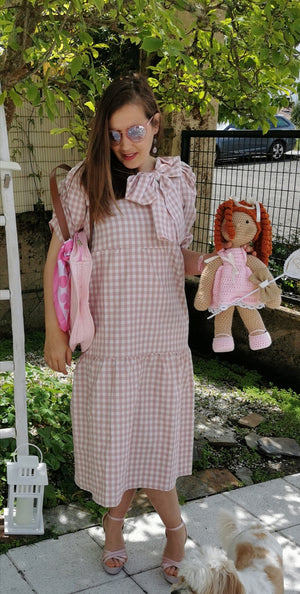 Vestido  Dolly cuadro vichy rosa