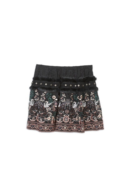 Falda corta con volante bordado Nekane Cloe Boutique